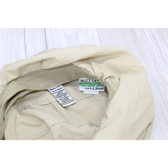 LL Bean Kids Tan Nylon Buzz Off Insect Shield Summer Trapper Hat Size L - Picture 6 of 9